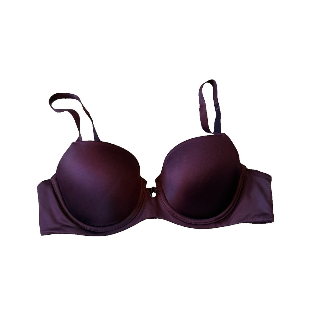Spanx‎ Bra La Mode Underwire Padded Balconette Adjustable Straps Plum 36B
